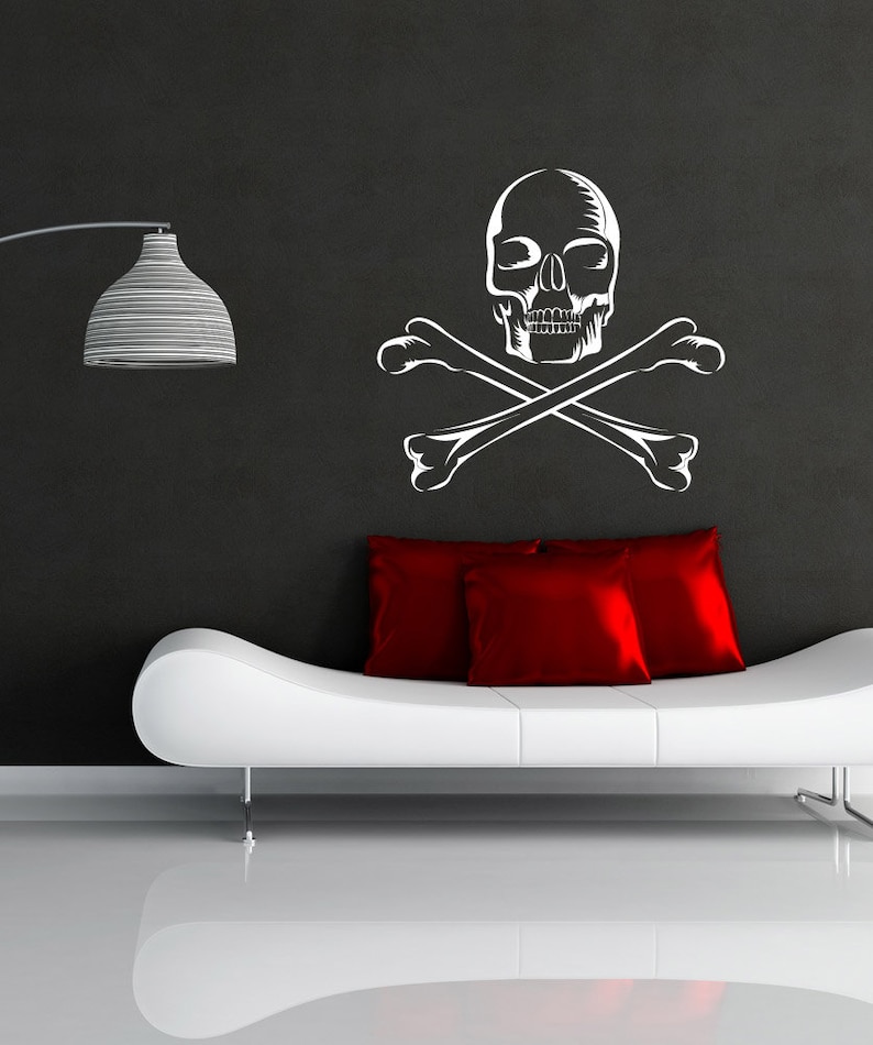 Vinyl Wall Decal Sticker Skull and Crossbones 1171m