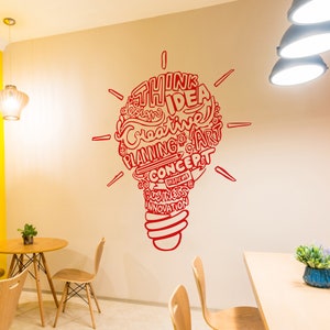 Lightbulb Motivational Wall Decal Quote. Office Decor, Creative Words ...