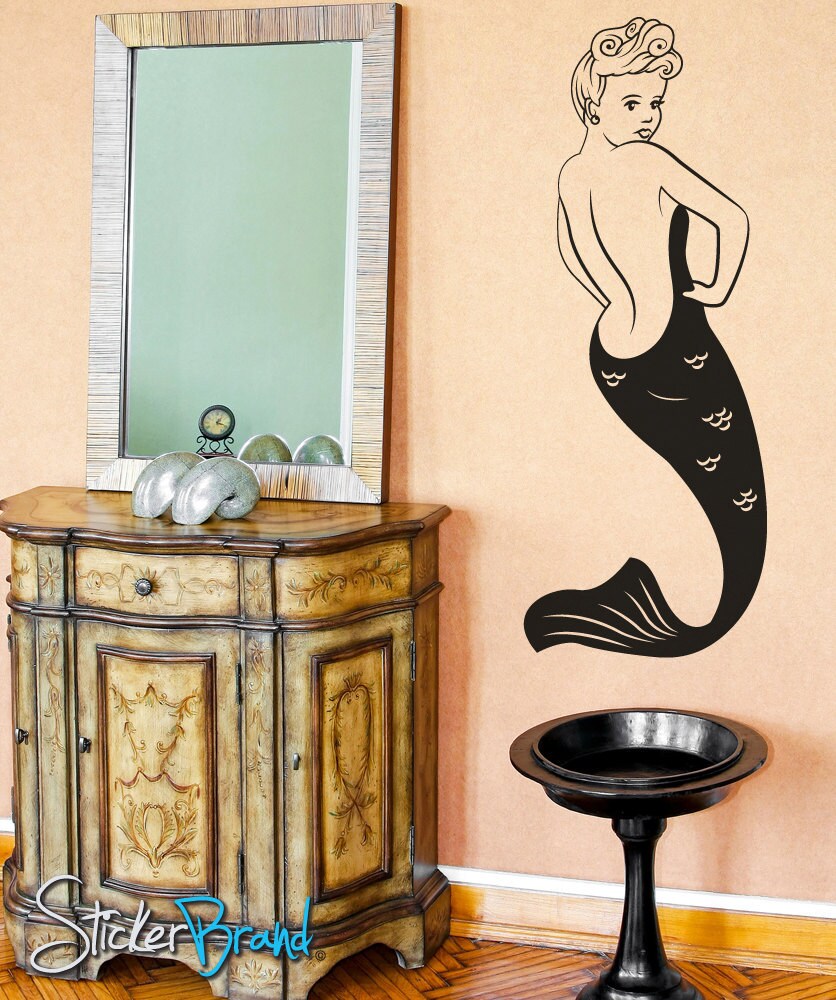Vinyl Wall Decal Sticker Mermaid Pin up Osmb132s - Etsy