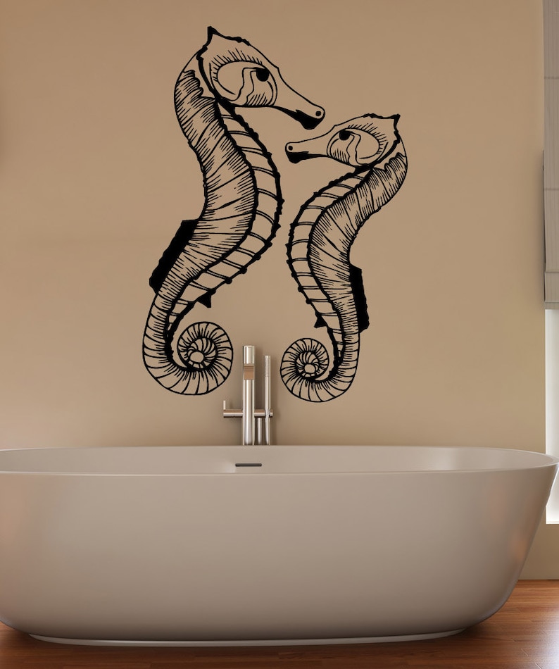Vinyl Wall Decal Sticker Two Seahorses 1515B
