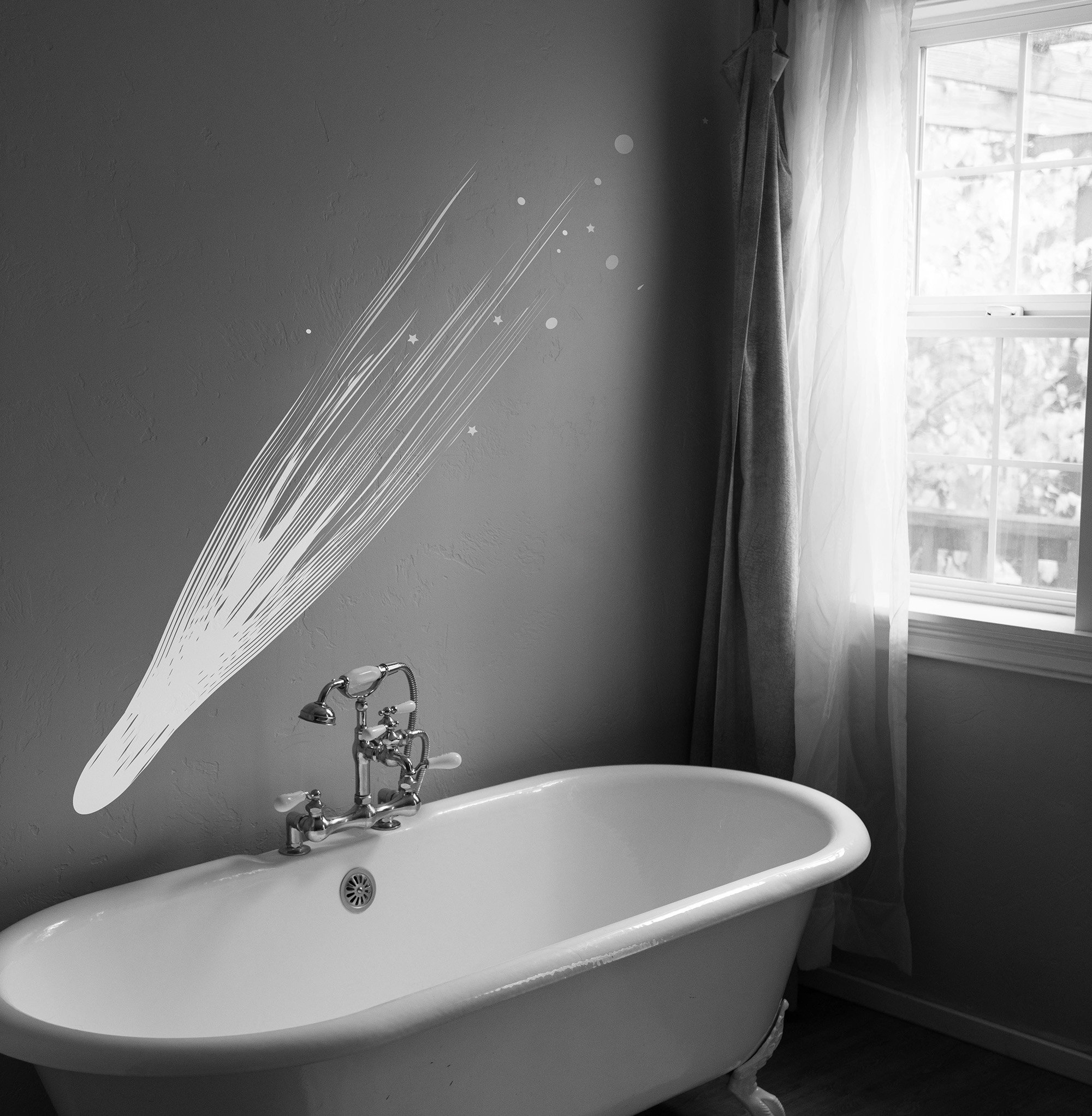 Space Comet Wall Decal. Meteoroid Wall Decal Sticker. Shooting Star ...