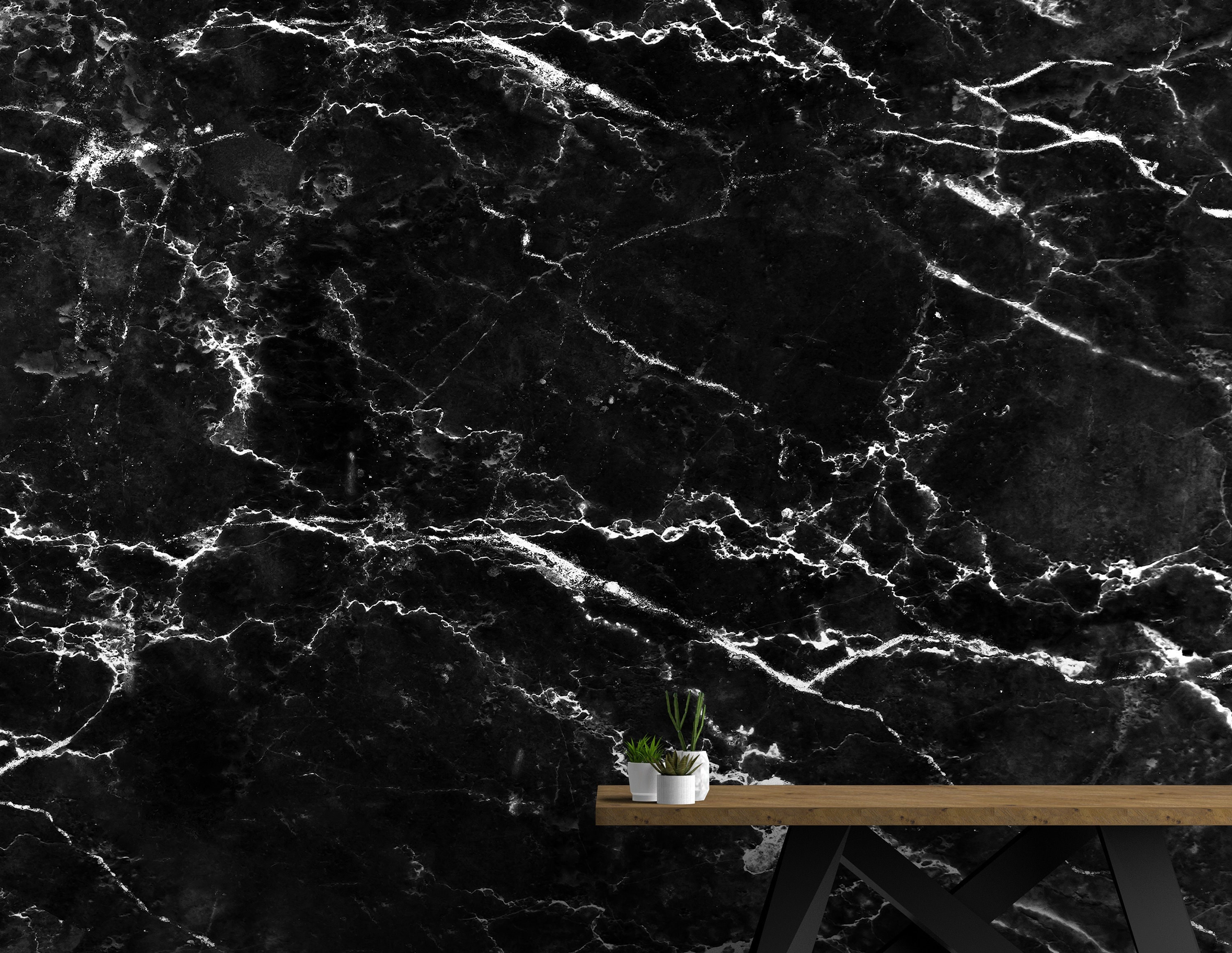 Black Marble Stone Granite Slate Peel and Stick Wallpaper