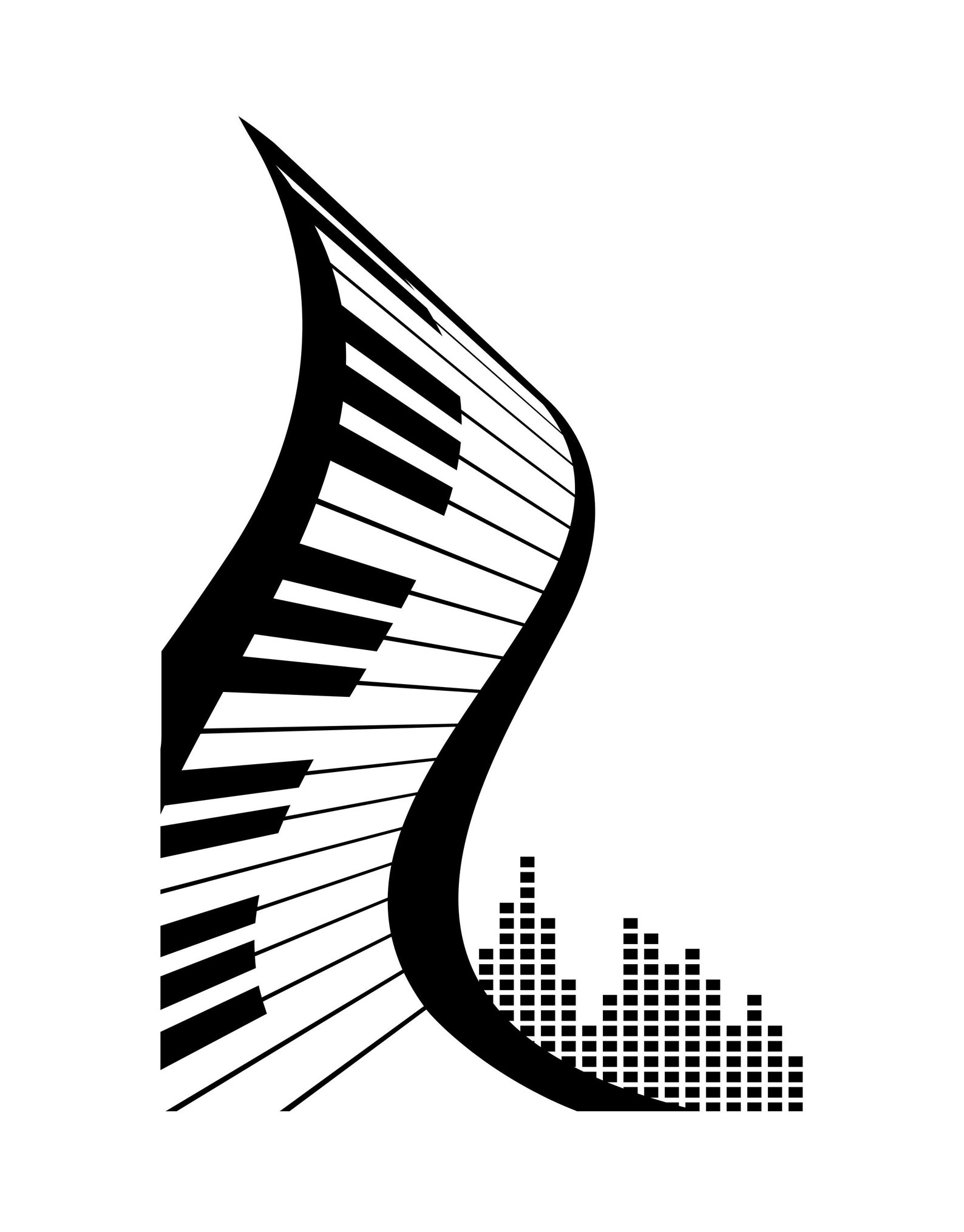 Abstract Piano Keyboard Design Vinyl Wall Decal Sticker. 1111 | Etsy