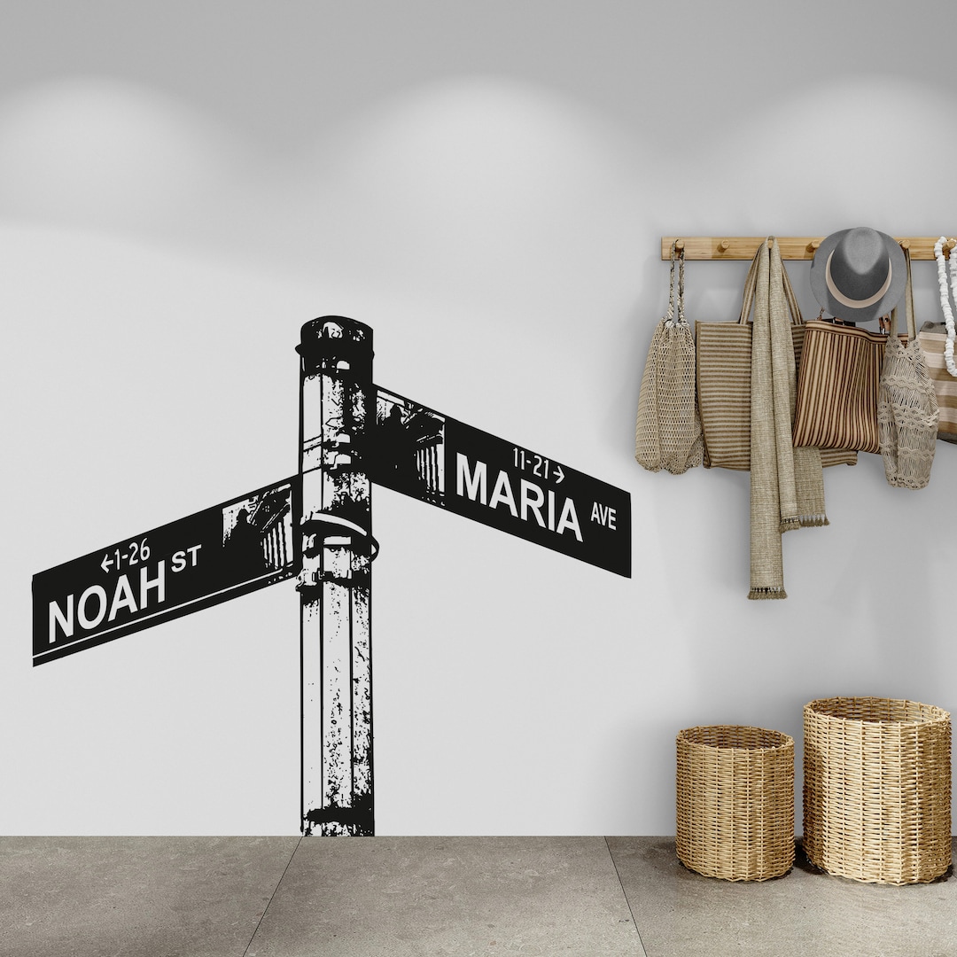 Wall Street Street Sign Vinyl Wall Decal Sticker. Custom Name Sign Wall