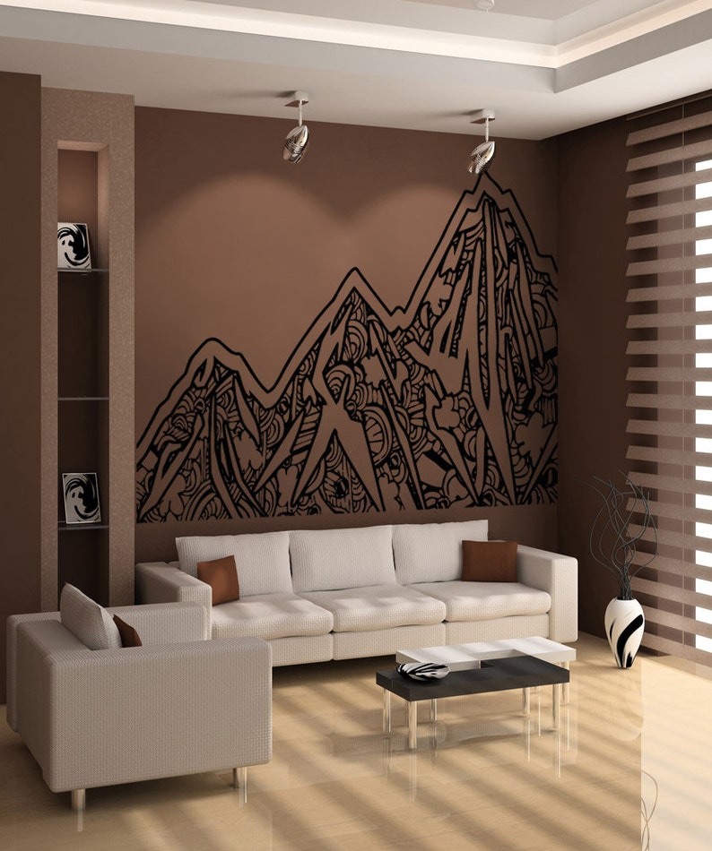 Vinyl Wall Decal Sticker Abstract Mountains Osaa919m Etsy