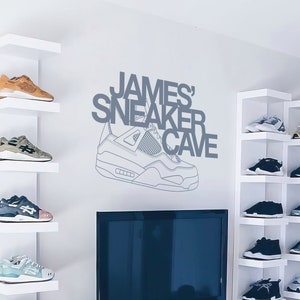 Personalized 'Sneaker Cave' Wall Decal - Gift Sneakerhead Enthusiast. Hypebeast Collector, Sneaker Lover, Streetwear Fashion Wall Art. #6636