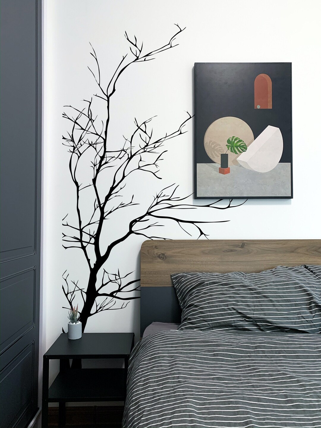 Tree Wall Decal Sticker. Wall Aesthetic Art. Bedroom Wall Decor ...