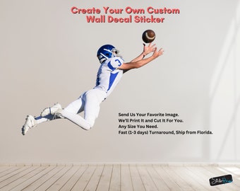 Custom Life Size Sports Player Decal. Personalized Baseball, Hockey, Basketball, Soccer, Football Wall Decal Sticker. Gift for Player. #6807