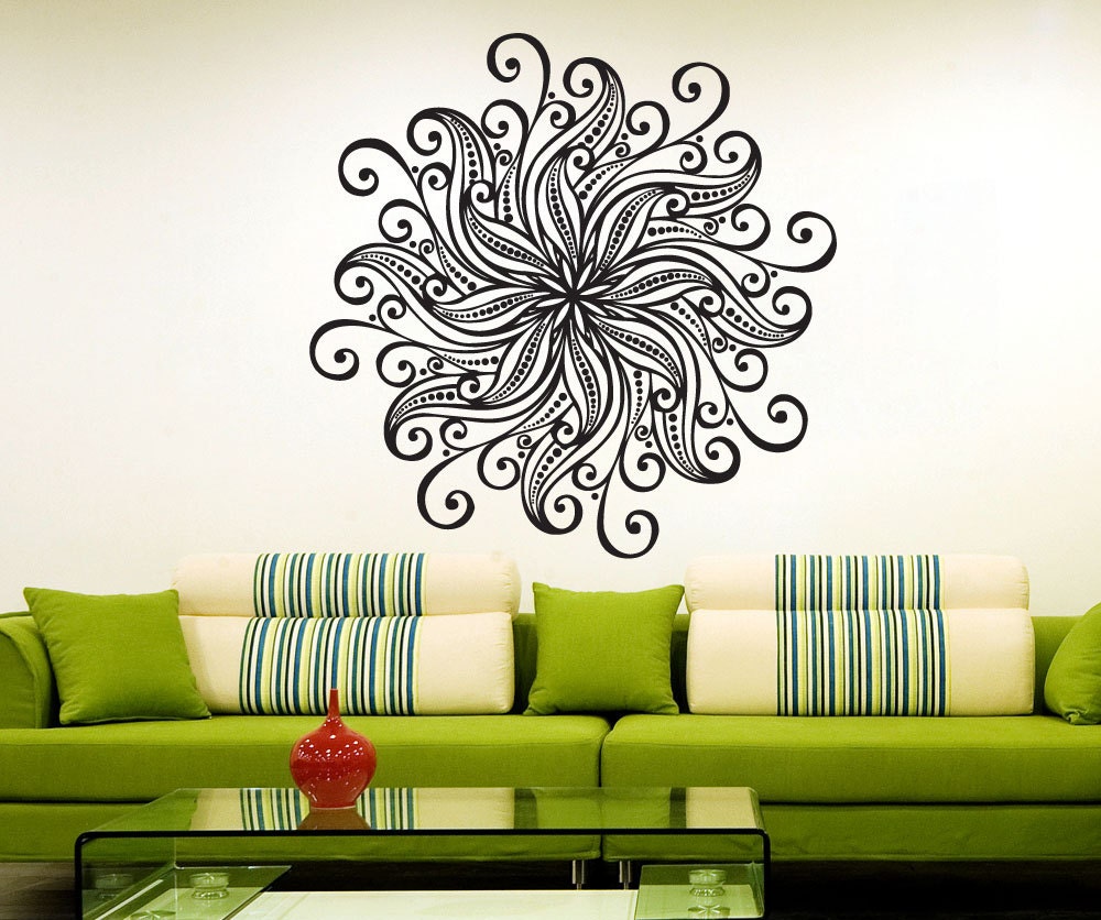 Mandala Wall Decal Headboard Master Bedroom Boho Bohemian Decor Vinyl ...