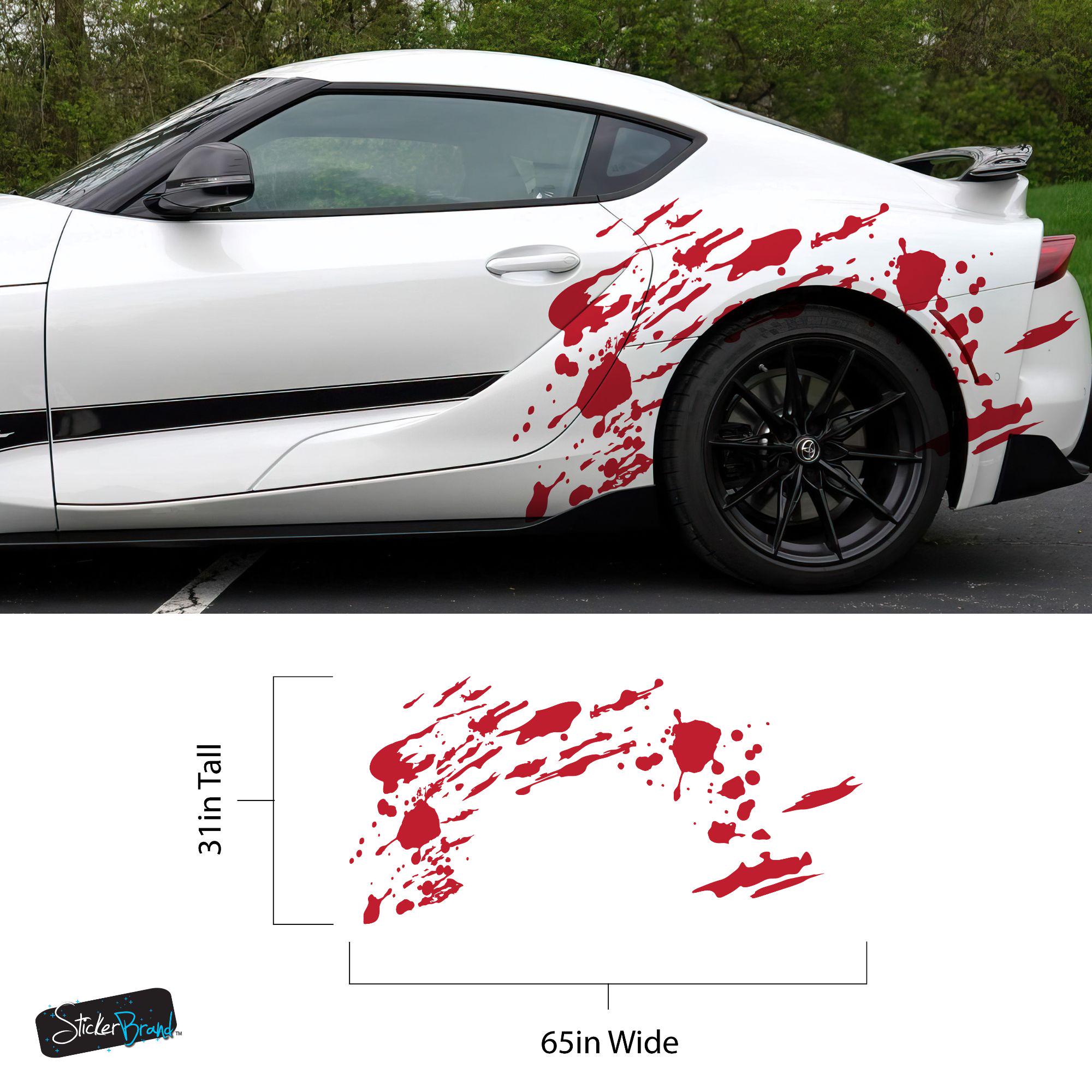 Red Blood Splatter Car Decal. Set of 2. Universal Fit. Civic, BMW ...