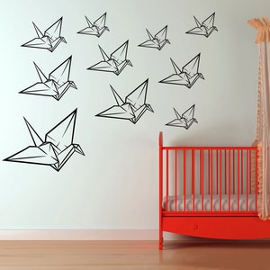 Origami Cranes Vinyl Wall Decal Sticker. #OS_MB120s