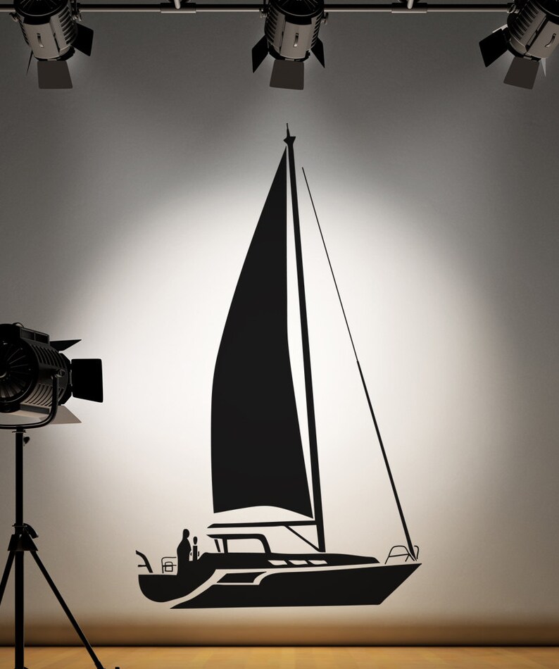 Vinyl Wall Decal Sticker Sailboat OSAA184m Etsy