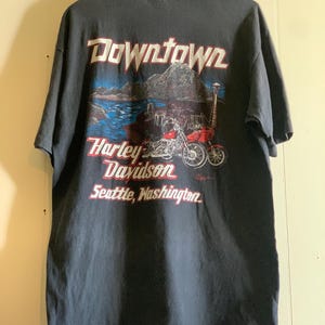 Vintage jaren 80 Harley Davidson T-shirt grote zwarte Hanes gepatenteerde stempel Made in USA