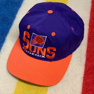VINTAGE 90s Phoenix Suns Cap Hat Mens Purple Snap Back NBA Basketball Competitor