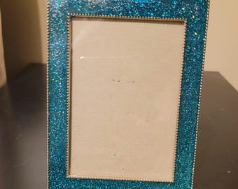 Teal glitter picture frame
