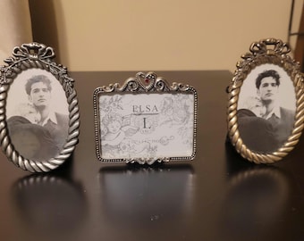 Choice of 3 vintage small pewter picture frames