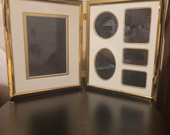 Vintage Windsor & Browne hinged brass multi-photo frame