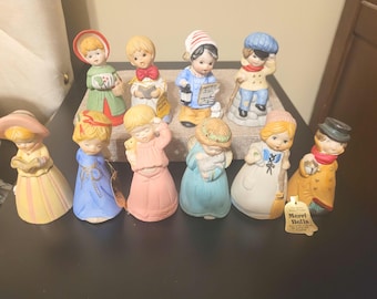 Vintage Jasco bisque porcelain Merri bells figurines