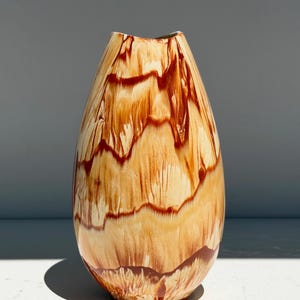 Marbled Stoneware Vase: Alaskan Red Clay Studio Pottery, Earth Tones