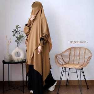 Quintessential Modestwear Duo Tunic & Skirt French Khimar Basic Non Pad with Half Niqab Eid Ramadan Prayer Outfit Traveling Daily Wear
