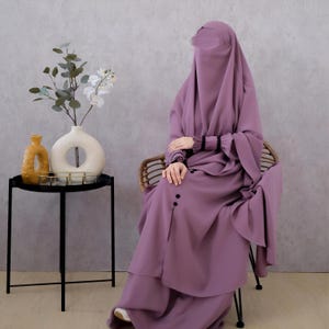 Mesmerizing Luxury Lady Rose Abaya Set French Khimar Modest Garments Maxi Dress Dubai Eid Ramadan Wear Muslim Women Kaftan Islamic Clothing
