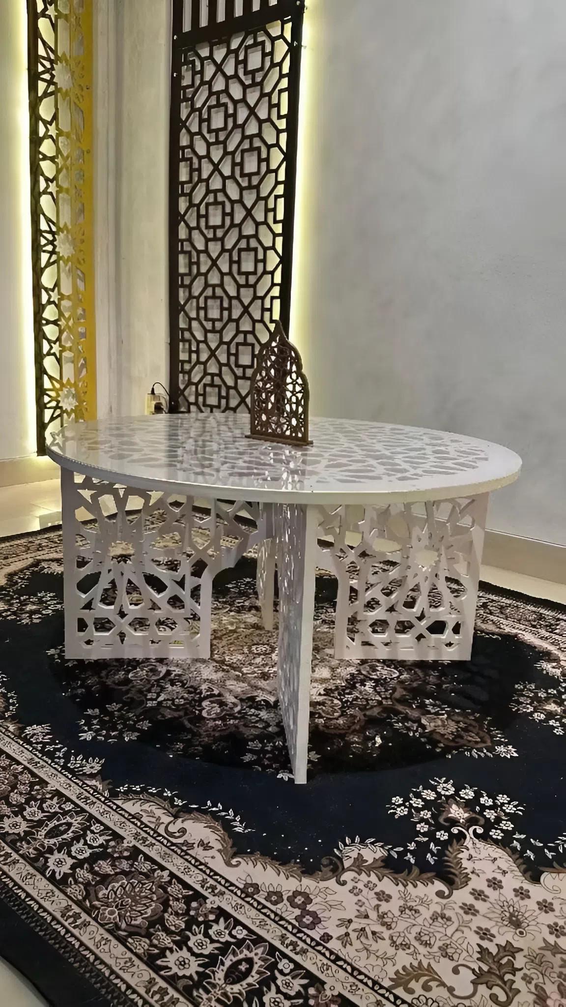 Islamic Round Coffee Table | Arabic Geometric Design Living Room Decor ...