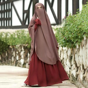 Effortless Abaya and French Khimar Set with Half Niqab UV Protection Muslim Women Modest Garments Dress Hajj Umrah Eid Ramadan Prayer Outfit