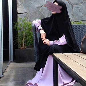 New Arrival Simply Basic Moslem Women Abaya with Soft Pad Khimar Islamic Maxi Dress Modest Garments Elegant Caftan Hajj Umrah Formal Casual