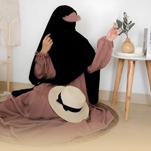 Leisurely Abaya and Khimar Suit Bors Carenz Crepe Elegant Islamic Maxi Dress Gift for Moslem Women Modest Clothing Casual Dailywear Garments