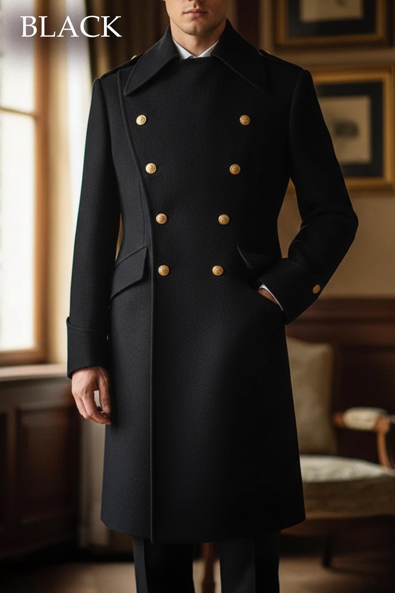Peak Lapel Overcoat - Etsy