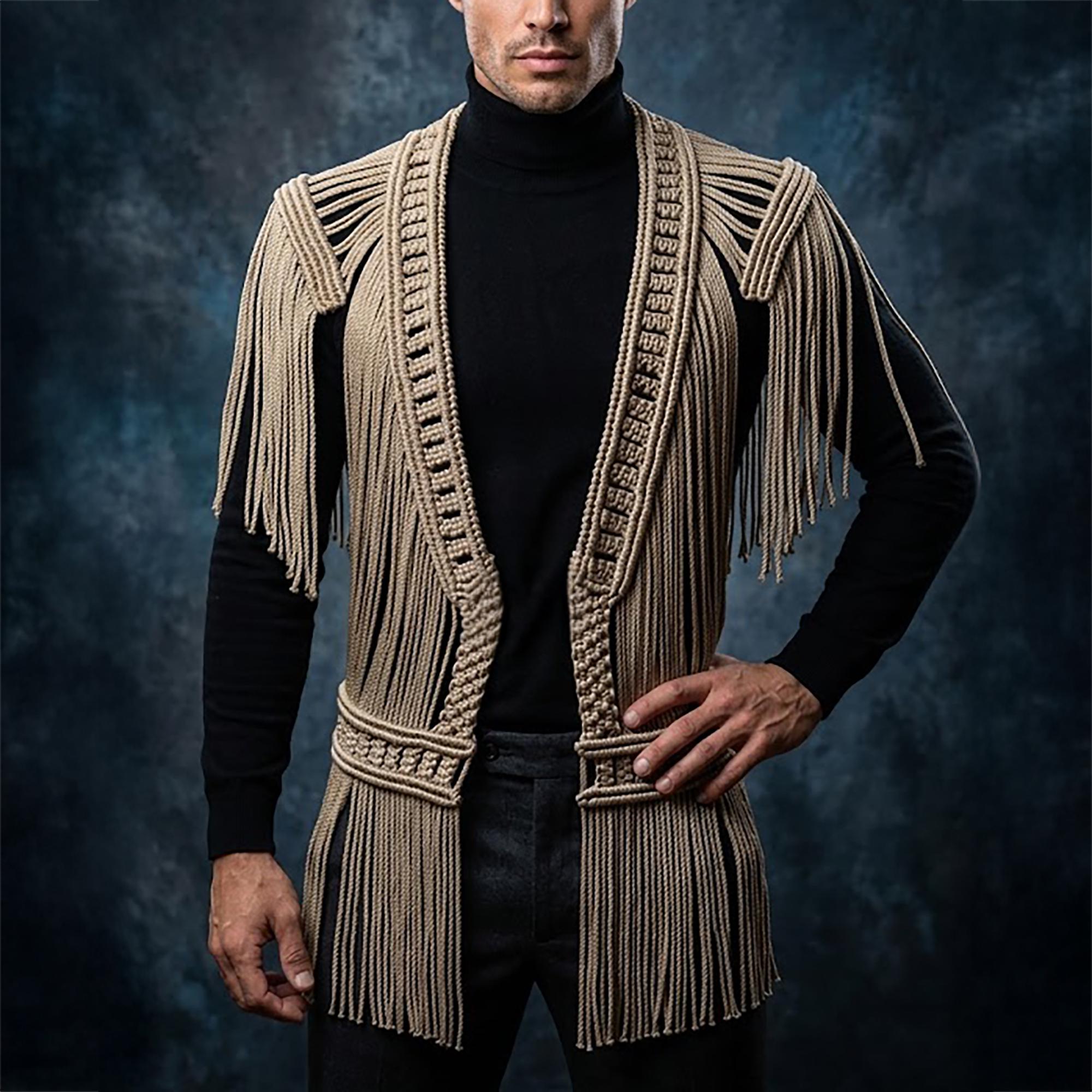 Mens Fringe Cardigan - Etsy