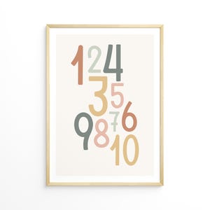 Colorful Numbers Art Print | Nursery Decor | Digital Download