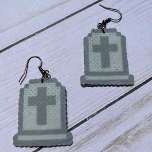 Gravestone Halloween Earrings