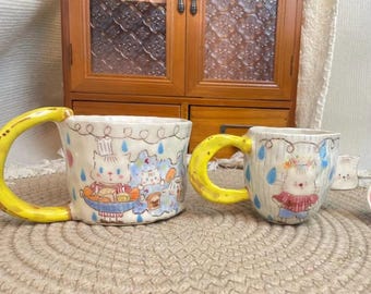 Anpassad keramisk mugg för husdjur Personlig handgjord hundmugg Anpassad färg Gåva för husdjursälskare Specialkaffemugg för katt Handmålad Tittut-espressomugg
