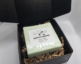 Goat Milk, Winter Mint | Approx 4.3 oz | Handmade goat milk soap.