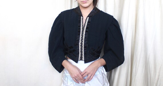 Antique Victorian Blouse / 1800s 1900s Gothic Blac