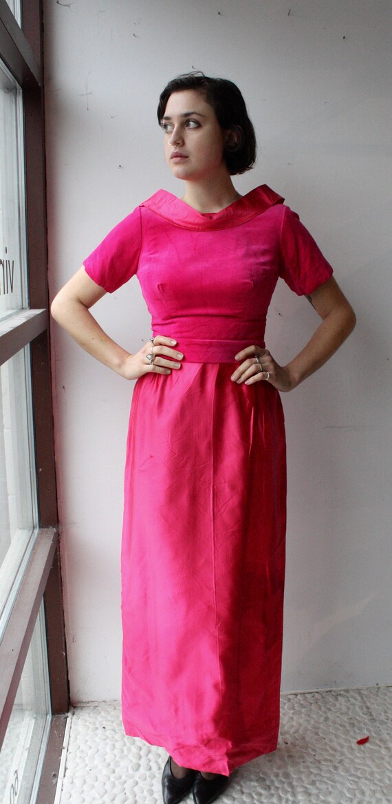 fuchsia velvet dress
