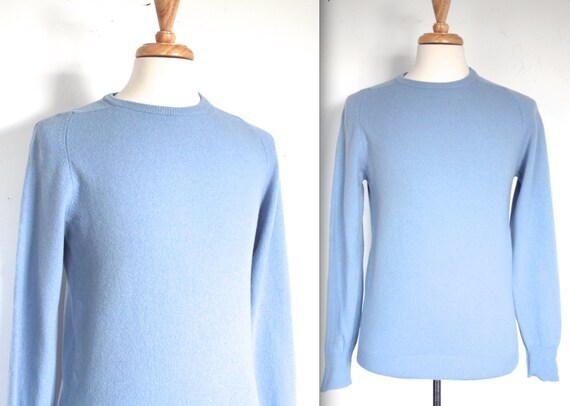 Items similar to Mens 1960's Sweater // 60s Cornflower Blue Wool ...