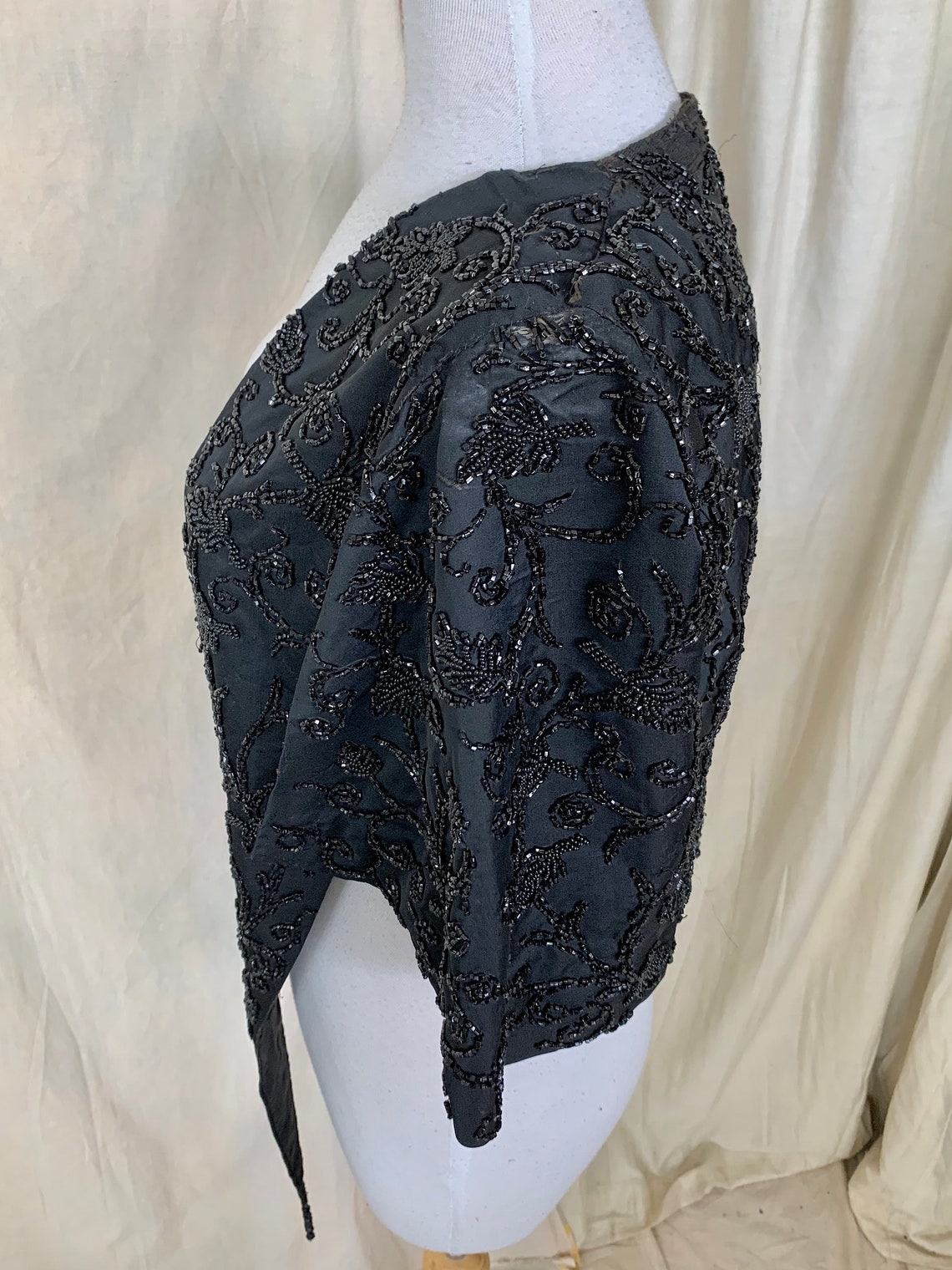 RARE Antique Victorian Gothic Cape // 1800s Black Silk Short - Etsy