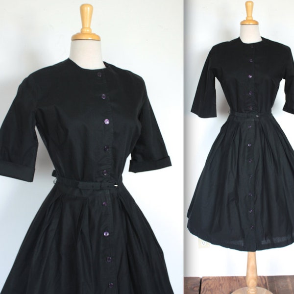 SALE Vintage 1960's Dress // 60s Black Day Dress // 50s New Look // DIVINE