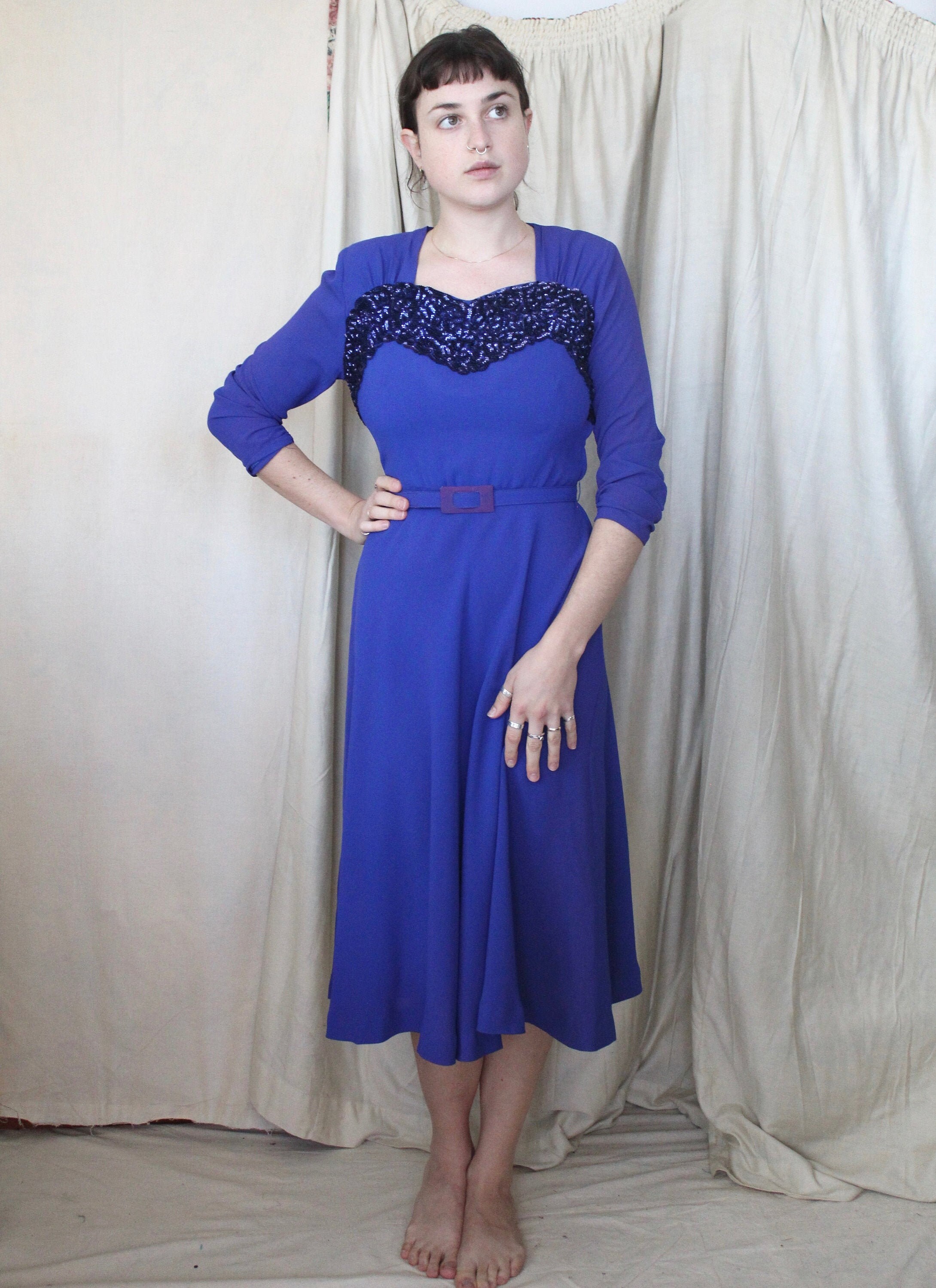 1940s crepe dress