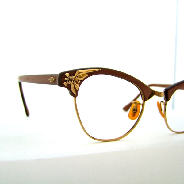 Vintage Art Craft Gold filled Browline/ Cat Eye Glasses frames.