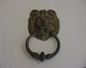 Vintage Salvaged Full Mane Lion Head Door Knocker 18 - 1806