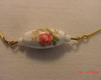 Vintage Pink Roses Necklace 18 - 431