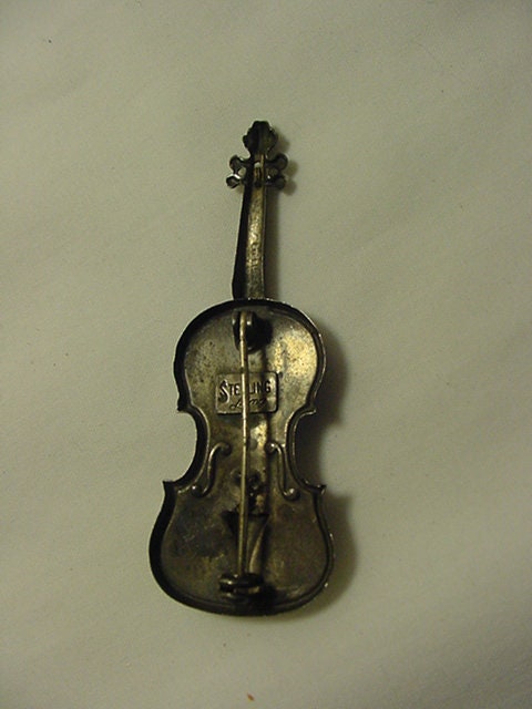 Sterling Silver Violin Brooch 21 - 156 - Etsy