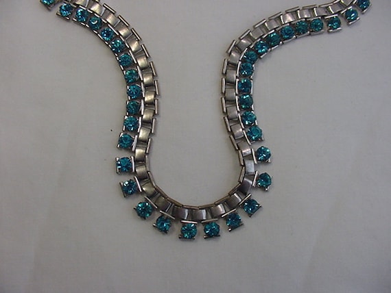 Blue shop rhinestone necklace