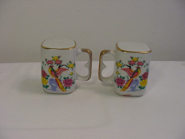 Vintage Japan Condiments China Set With Bird & Flower Design 20 - 432 ...