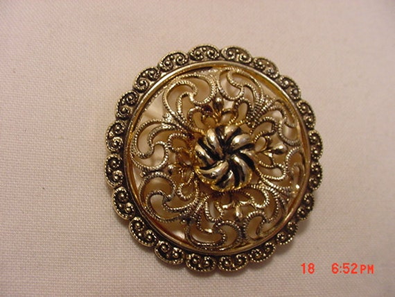 Vintage Western Germany Filigree Scarf Holder  16… - image 3