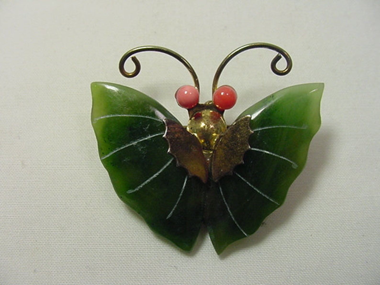 Vintage Jade Butterfly Brooch / Pendant 19 236 Etsy
