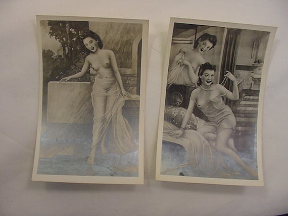 570px x 428px - Set of 2 Vintage Nude Asian Women Black & White Photographs 19 - Etsy Israel